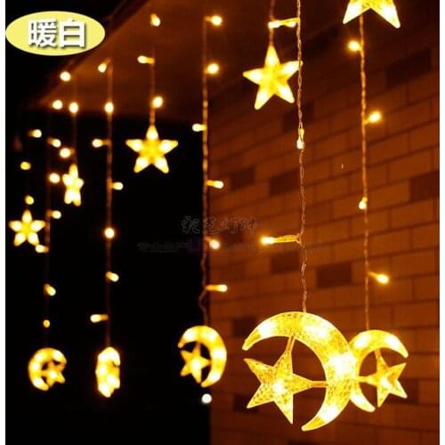 2.5M Curtain Light LED Star Christmas Garland 220V EU Outdoor/Indoor lighting String Fairy Lamp Wedding Holiday Party Decoration