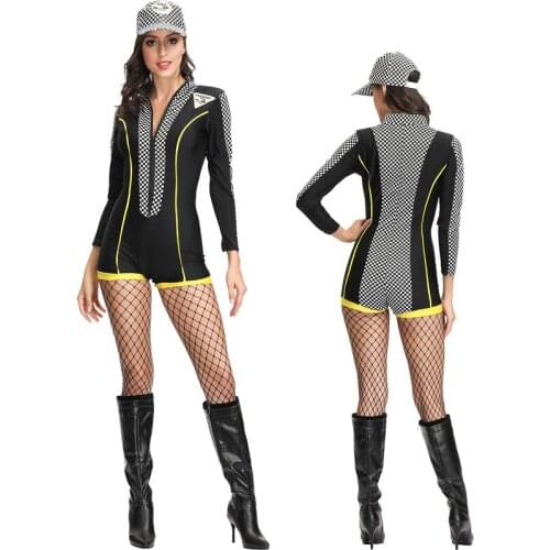 2019 Women Summer Skinny Bodysuit Casual Costume Lady Front Zipper One Piece Overalls Full Sleeve Rider Motorcycle Jumpsuit