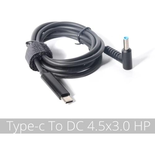 4.5x3.0mm) USB Type C PD Laptop Charging Cable Cord Dc Power Adapter Converter DC 4.5*3.0mm Male 90 Degrees Angled For HP