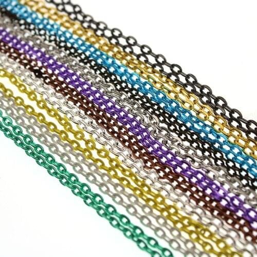 5meters Metal Iron Rolo Link Chains Necklace Bulk Gold Silver Color Necklace Chain Bracelet Findings For DIY Jewelry Making Z821