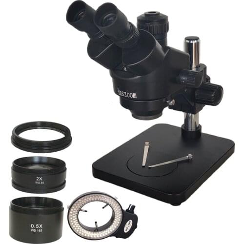 7X-45X Simul Focal Electronic Soldering Trinocular Stereo Microscope Camera 0.5X Port For Jewerly Mobile Phone PCB Repair Tools