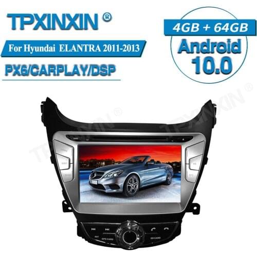 PX6 4+64GB For Hyundai ELANTRA 2011+ Android 10 Car Multimedia Player GPS Navigation Audio Stereo Screen Head Unit Tape Recorder