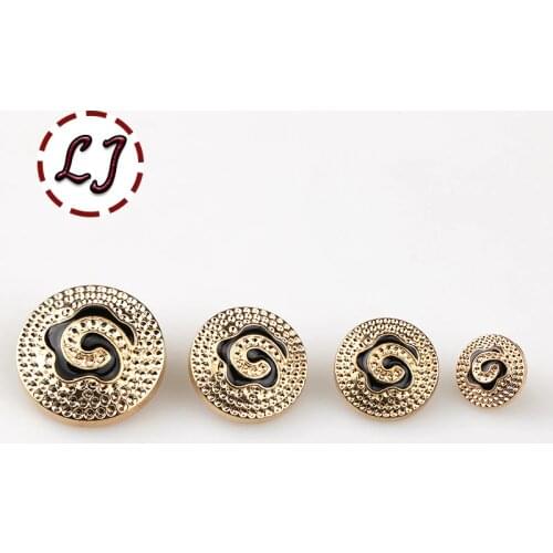 Free shipping 10pcs/lot new fashion metal button snap buttons gold zinc alloy paint button British style summer style buttons