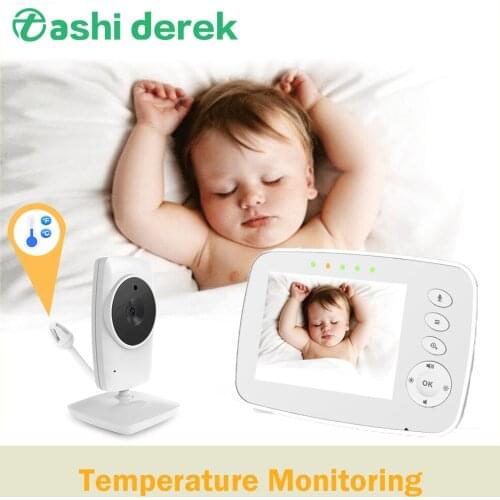 Wireless Temperature Monitor 2.4GHz Music Play HD Nanny Monitor with Camera 960ft 3.2'' TFT Lcd Babysister Monitor Night Vision