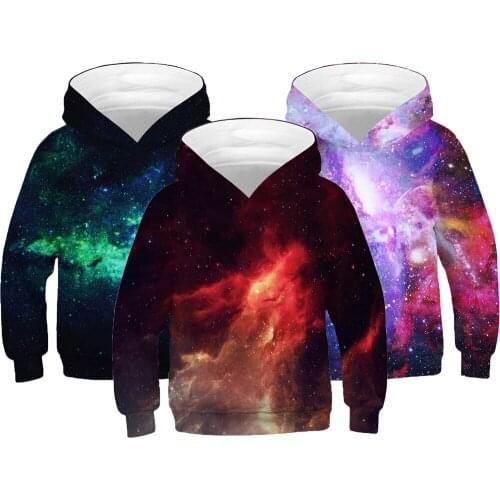 Big Size Kids Hoodies For Boys Spring Beautiful Starry Sky Boys Sweatshirt Children Hooded Coat 5-15 Years Old Christmas Gifts