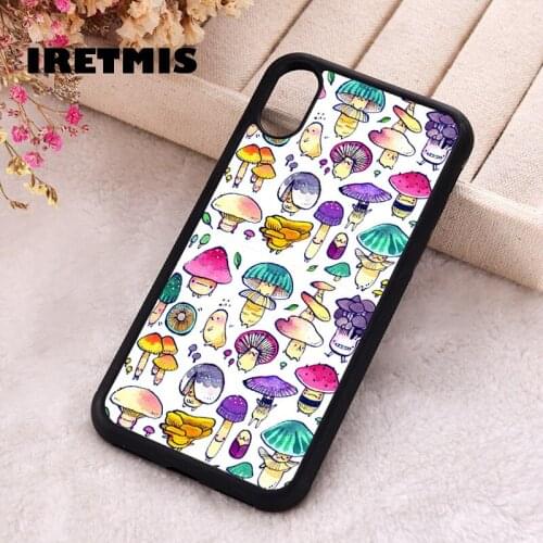 Iretmis 5 5S SE 2020 Phone Cover Case for iPhone 6 6S 7 8 Plus X Xs XR 11 12 Mini Pro Max Silicone Clorful Mushroom