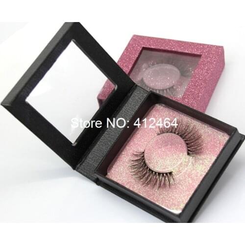 CMYK printing custom box design package Shiny glitter pink 3d mink lashes packaging box ---PX2036