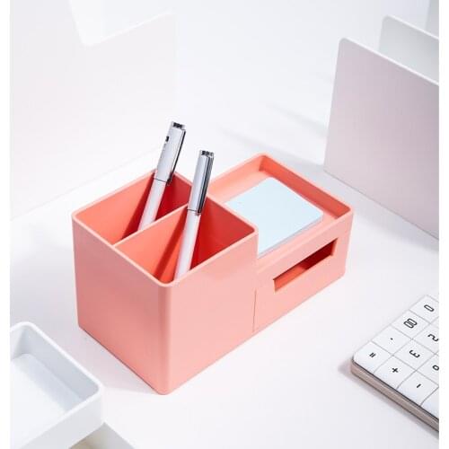 Deli Papeleria Desktop Stationery Holder with Drawers Pen Holder Desk Organizer Office Supplies Articulos De Oficina Y Papeleria