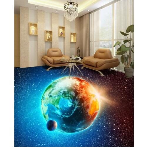 Custom photo floor wallpaper 3d PVC waterproof floor map 3D PVC floor wallpaper Home Decoration