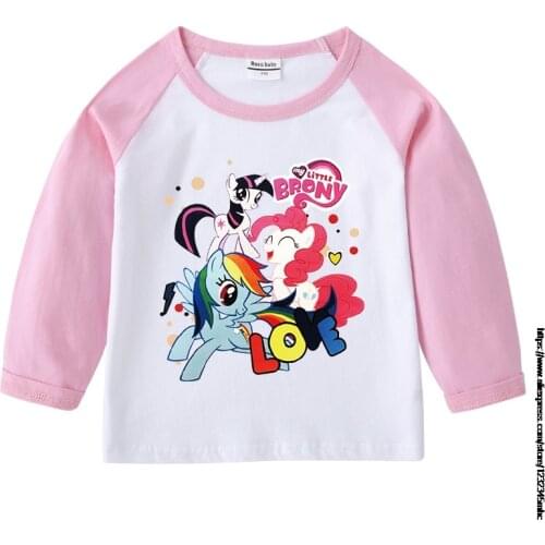 Long Sleeve My Little Baby girl pony Children T-Shirts Cotton Girls T Shirt Kids TShirt Autumn Kids Girls Tops 2-15Years Clothes