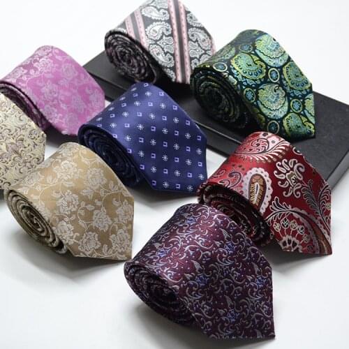 1200 Needles 8cm Mens Ties New Man Fashion Flower Neckties Corbatas Gravata Jacquard Slim Tie Business Red Tie For Men Necktie