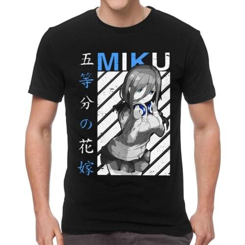 The Quintessential Quintuplets Miku V1 Go Toubun No Hanayome Tshirt Tee Cotton T Shirt Short Sleeve Nakano Toubun Anime T-shirt