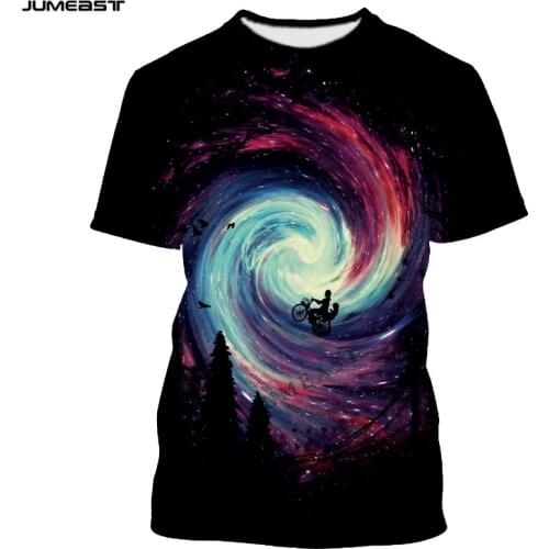 Jumeast Brand Men Women 3D Printed T-Shirt Starry Sky Planet Universe Night View Short Sleeve T Shirt Sport Pullover Tops Tees