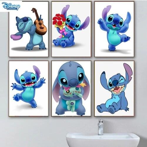 Canvas Painting Disney Anime Cute Stitch Lilo & Stitch Posters and Prints Wall Art Pictures s for Living Room Home Decor
