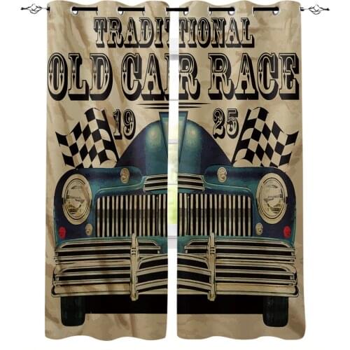 Retro Classic Car Blackout Curtain Bedroom Kitchen Decor Curtains Home Decor Curtains for Living Room