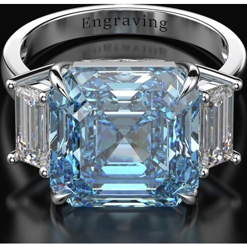 KNRIQUEN 925 Sterling Silver 12*12mm 14ct Created Moissanite Gemstone Wedding Engagement Diamonds Ring Fine Jewelry Wholesale