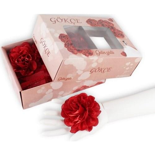 Red Large Frilled Bridal Hand Rose Hand Flower 12 Pcs henna Night Material хна для мехенди henna bride veil welon