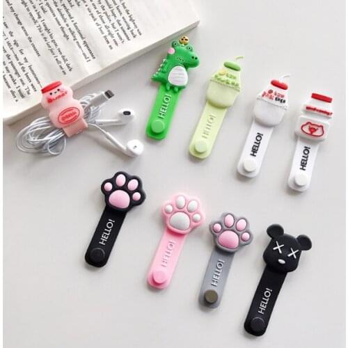 Creative cartoon cute decoration winding charger anti-breaking compatible with various data cable winders J06