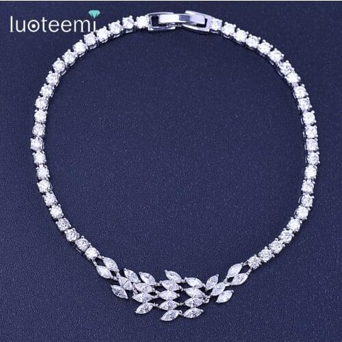 LUOTEEMI Fashion Luxury Jewelery Top Quality Sparkling Marquise CZ Zirconia Trendy Bracelets For Women Gifts And Wedding