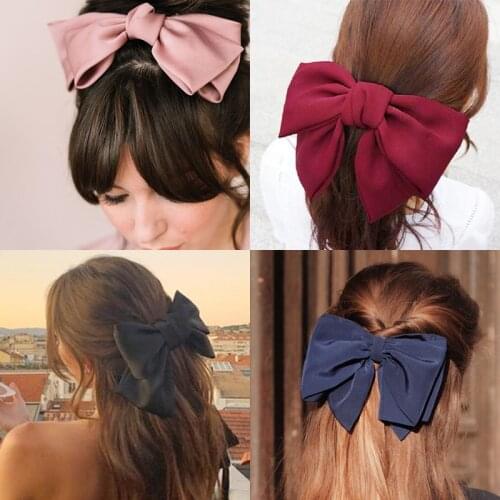 Fashion Big Bow Hairpin Cute Red Barrette Pink Hair Clip Women Girls BB Hairgrip Korean Oversize Floral Hair Accessories