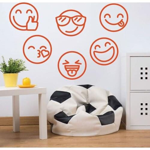 Cartoon Expression Wall Decal Refrigerator Laptop Vinyl Window Sticker Kids Girls Bedroom Playroom Nursery Interior Decor Q704