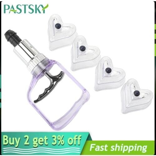 4PCS Heart-shaped Cupping Device Set Fashionable Vacuum Suction Cans Drive Out Dampness Massage Therapy Chinese Medical Beauty