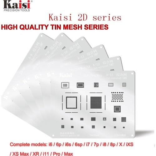 Kaisi 0.12mm BGA Reballing Stencil Kit Set Solder Template for iPhone CPU A8A9A10A11A12A13 11Pro/Max XS XR 8 8P 7P 6S 6P 5S