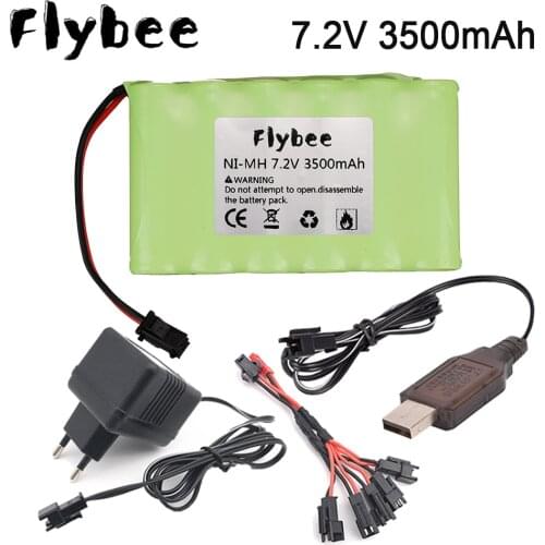 3500mah 7.2v Rechargeable Battery For Rc toys Cars Tanks Robots Gun NiMH Battery AA 7.2v 3000mah Batteries Pack For Rc Boat 1PCS