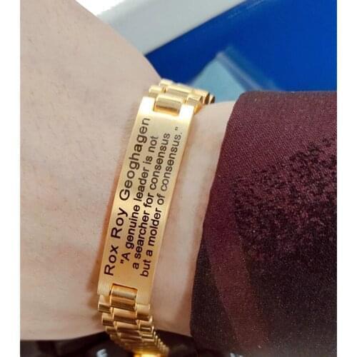 Personalized Stainless Steel Adjustable Men Bracelet Bangle Party Jewelry Engraved Fashion Custom Male Brazelaet Boy Dropship