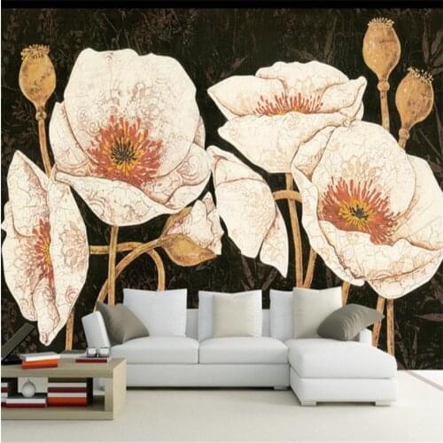 Custom 3d high quality photo wallpaper vintage large stereo flower living room bedroom sofa TV background wall mural wallpaper