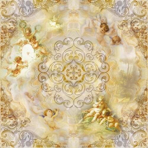 Mural Living Room Study Bedroom Ceiling Wallpaper De Parede 3D angel European mural ceiling mural