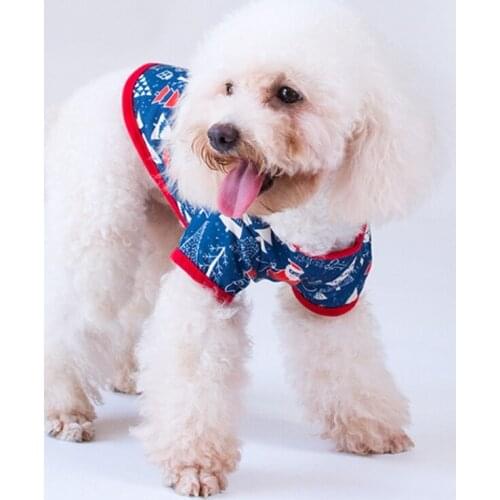 Christmas Dog Clothes Full Print Cat Cotton Pet Clothing Hoodies Small Dogs Cats Vest Shirt Puppy Dog Costume Chihuahua Outfit