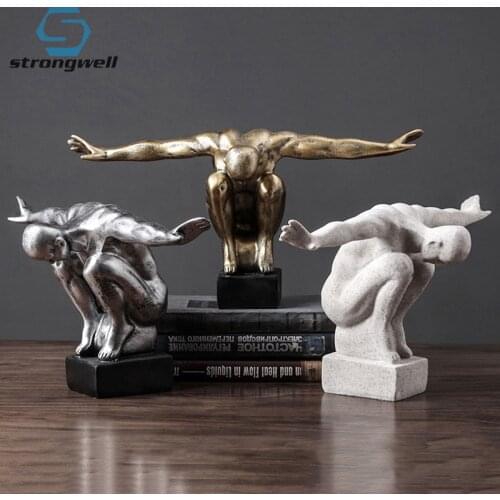 Strongwell Retro Diving Athlete Model Sculpture & Statue Home Entrance TV Cabinet Decoration Ornaments Office Display Crafts