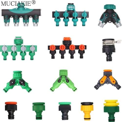 MUCIAKIE 13 Types Garden Water Tap Connectors 2-Way 1-Way 4-Way Water Splitter for Home Garden Tap Faucet Washing Machine