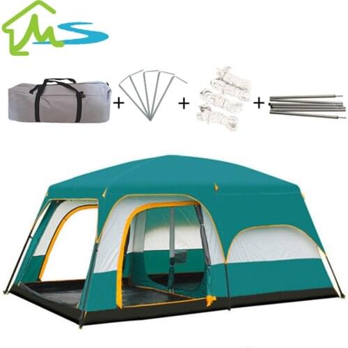 4-6 Person The Camel Outdoor Big Space Camping Tent Two Bedroom Tent Ultra-large Hight Quality Waterproof Camping Tent