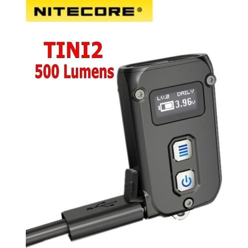 NITECORE TINI2 500 Lumens OLED Smart Dual-Core Key Light, APC Sleep Technology, Long Standby, Using USB Type-C Charging