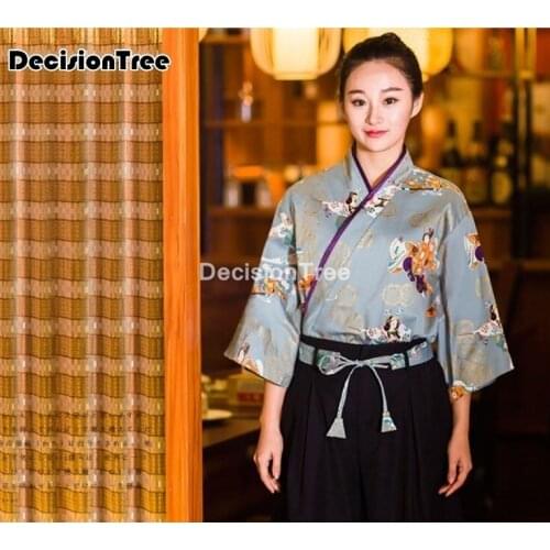 2020 japanese korea style chef uniform cuisine medium sleeve waiter waitress work uniform restaurant cook clothes