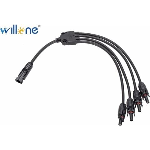 Willone free shipping 5 pair Y branch cable connector.PV branch connector 1 to 4