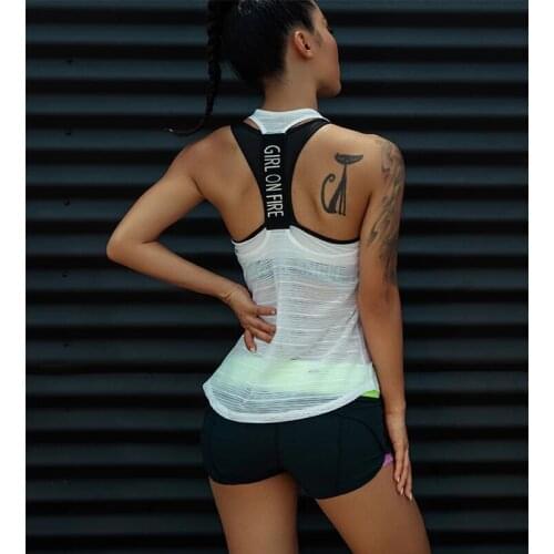 Women Sport tank Tops For Gym Vest Top Fitness Sleeveless T Shirt Sports Wear Yoga tank top Clothes Gym Vest Running workout