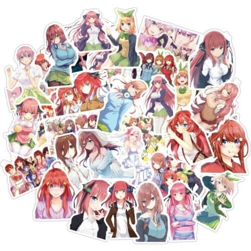 10/50pcs Anime The Quintessential Quintuplets Embossed Poster Figure Nakano Ichika Nino Miku Yotsuba Itsuki Sticker for Gifts
