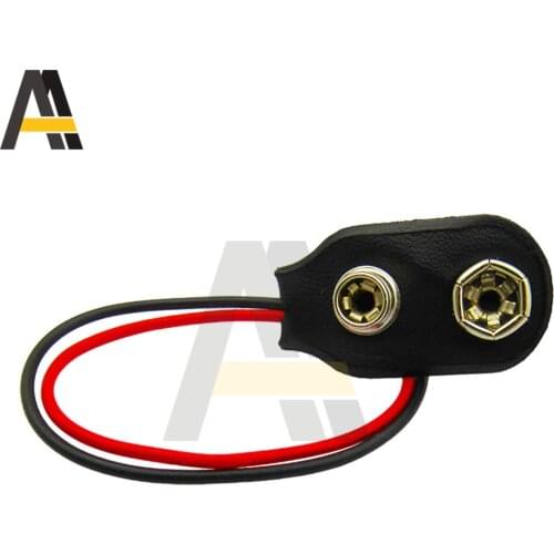 10pcs 9V Clip-on Battery Connector 9V Battery Snap-on Connector Wire Holder 9V I-Fonts Softshell Battery Buckle Cable Leads