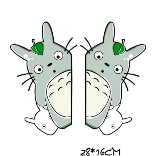 2 X Cartoon Cute Totoro Car Door Car Sticker Decal for Toyota Proda Corolla 2014 Auris Camry Verso Hilux Tundra Nissan,28CM