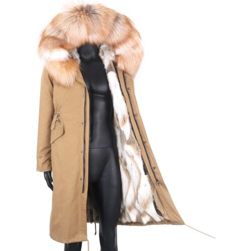 2021 Waterproof X-long Parka 7XL Winter Jacket Real Fox Fur Coat Man Natural Fur Coat Thick Warm Outerwear Removable liner