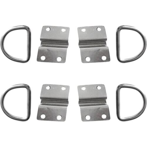 4 Set Boat Lashing Ring D Ring & Plate Staple Cleat For Marine Trailer Caravan Truck Trailer Etc Boat Accessories Marine 2019