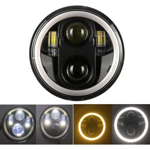5.75Inch Motorcycle LED Headlight Projector 5.75" H4 Headlamp with Angel Eyes For Motorbike for Sportsters XL XG XR VRSCD Dyna