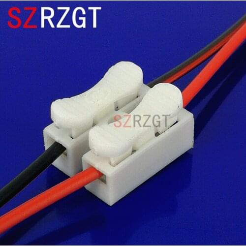 50pcs/lot Push type wire connector 2P butt joint Terminal Blocks universal connector for led lamps