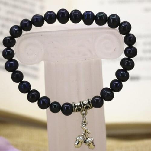 7-8mm natural black freshwater pearl beads beaded unique strand bracelets for women weddings elegant gifts jewelry 7.5inch B3139
