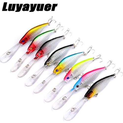 11.5cm 9.2g 8Pcs Minnow Fishing Lures 3D Eyes Bait Crankbait Wobblers Pesca fishing tackle Colorful Artificial Fishing Lures