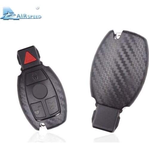 Airspeed 1 piece carbon fiber looking ABS key case for Mercedes Benz B200 C180 E260L S320L GLK300 E200L CAR-STYLING