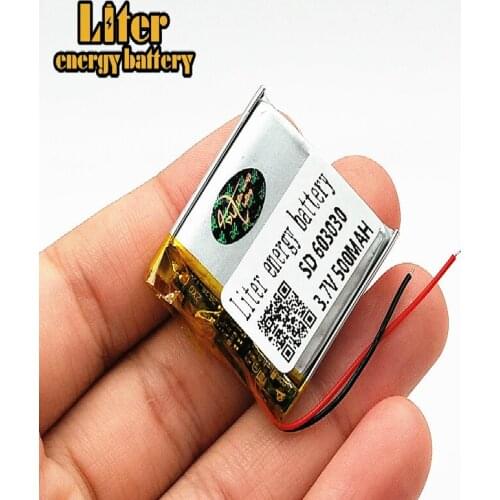 500mAh 3.7V rechargeable battery 603030 li polymer lithium battery li on for MP3 MP4 GPS DVD recorder e-book camera power bank